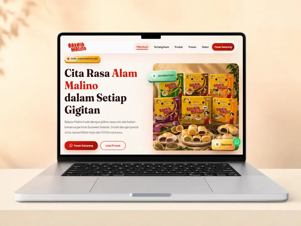 Preview website Bakpia Malino